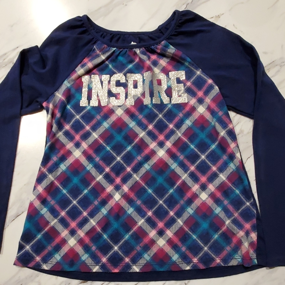 Sparkle inspire plaid long sleeve